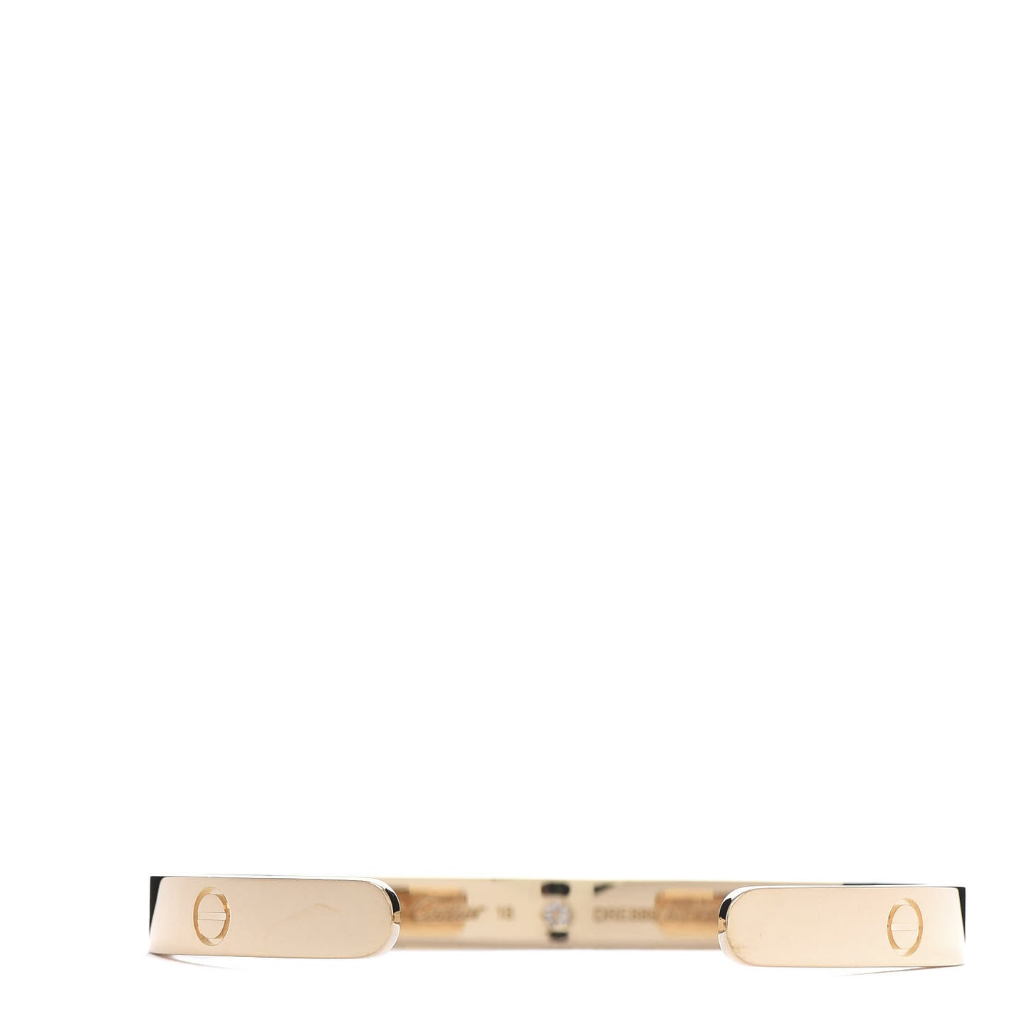 18K Yellow Gold 1 Diamond LOVE Cuff Bracelet 18