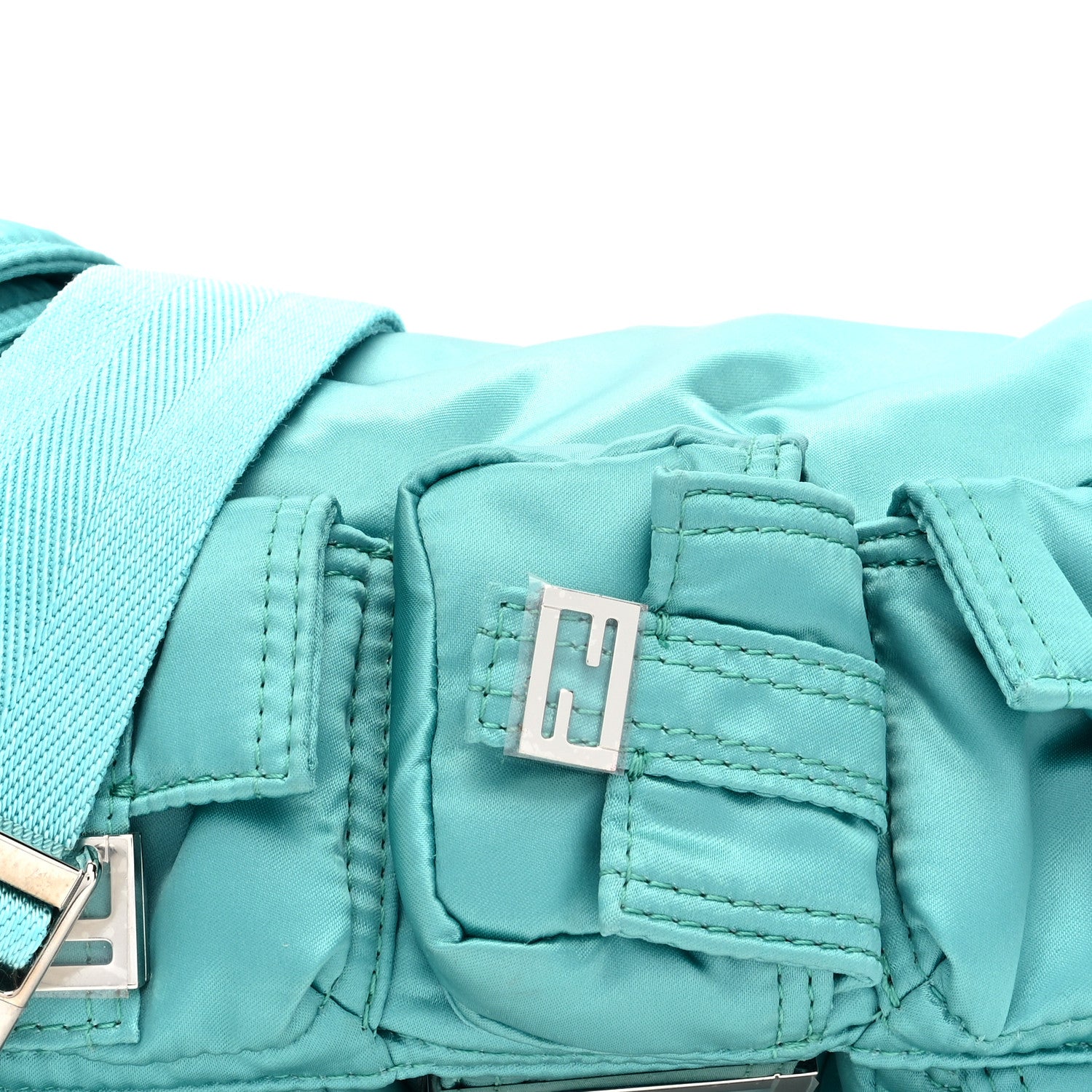 Fendi Econyl Cuoio Romano Multipocket Baguette Spring Turquoise 7 of 9
