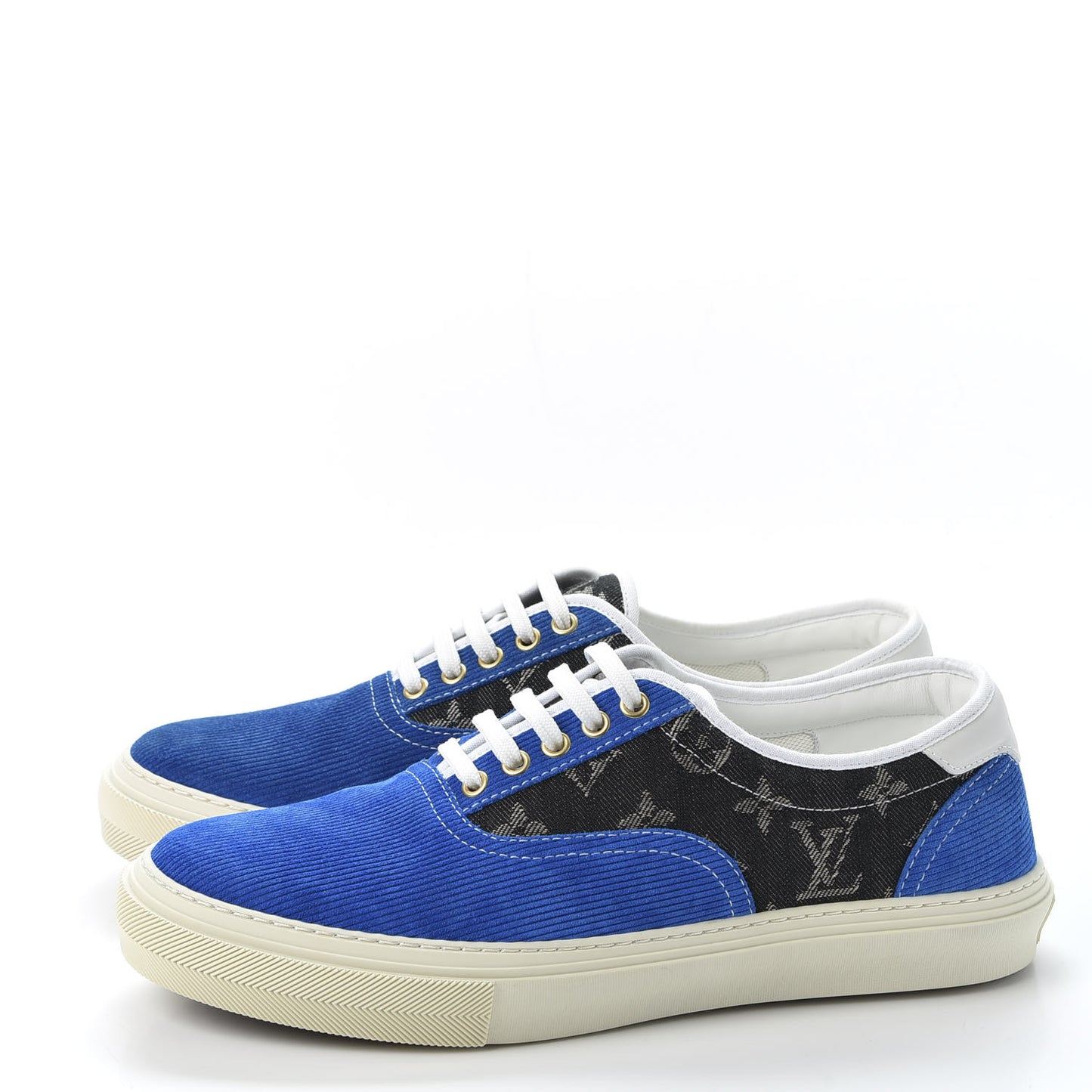 Suede Savane Monogram Mens Trocadero Richelieu Sneakers 9.5 Blue