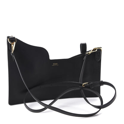 Fendi Vitello Grace Glazed Fabric FF 1974 3 Pocket Mini Crossbody Bag Black Mogano Panna 3 of 9