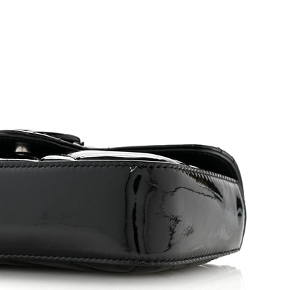 Gucci Patent Lambskin Enamel Matelasse Monochrome Super Mini GG Marmont Shoulder Bag Black 10 of 12