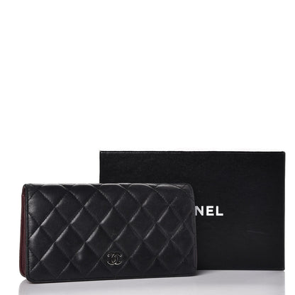 Chanel Lambskin Quilted Yen Wallet Black 14 of 14