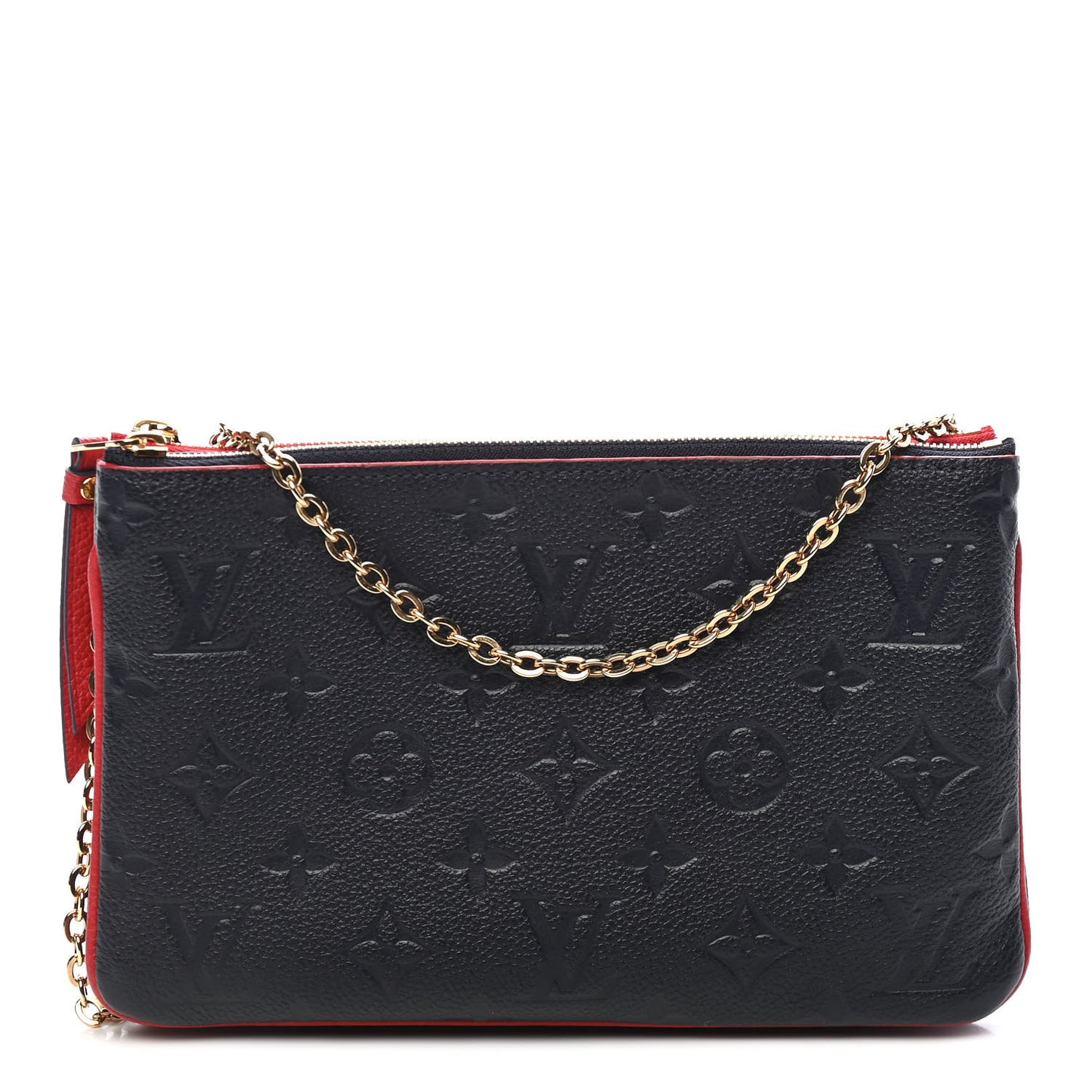 Empreinte Double Zip Pochette Marine Rouge
