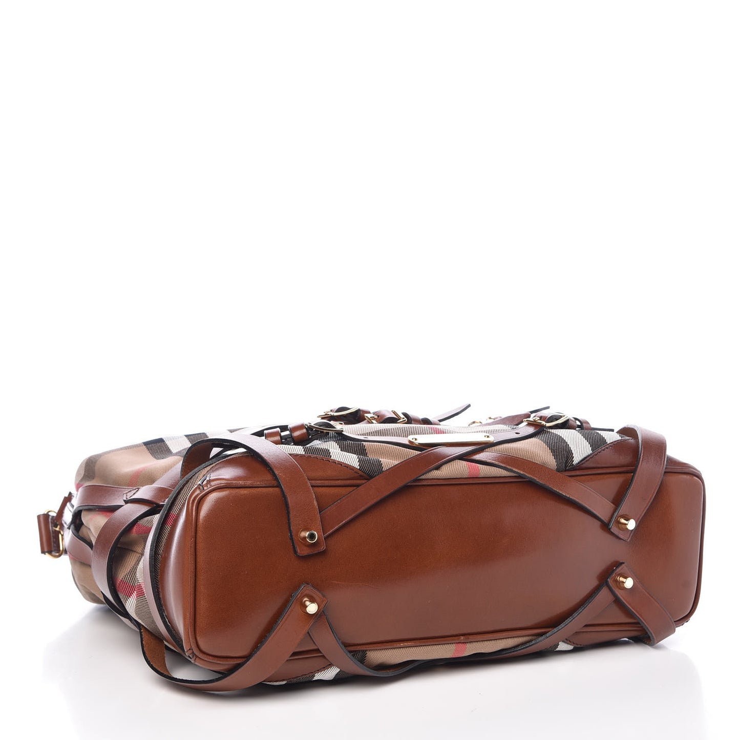 House Check Bridle Calfskin Medium Gosford Hobo Dark Tan