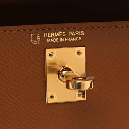 Hermes Epsom Horseshoe Mini Kelly Sellier 20 Gold Craie 6 of 11
