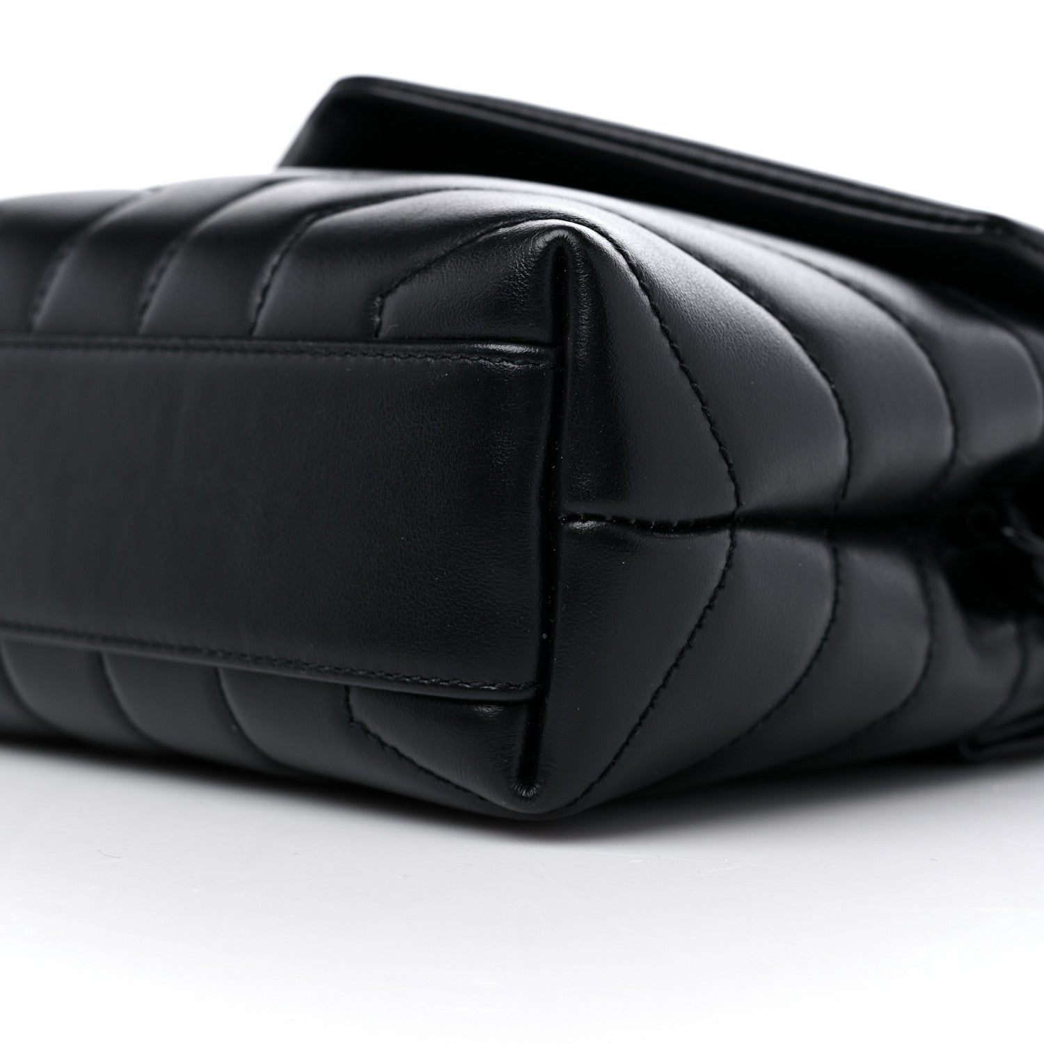 Saint Laurent Calfskin Y Quilted Monogram Monochrome Toy Loulou Crossbody Bag Black 9 of 10