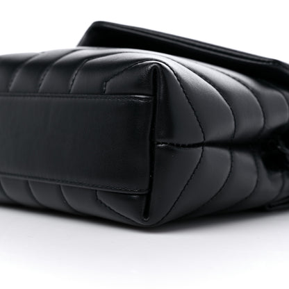 Saint Laurent Calfskin Y Quilted Monogram Monochrome Toy Loulou Crossbody Bag Black 9 of 10