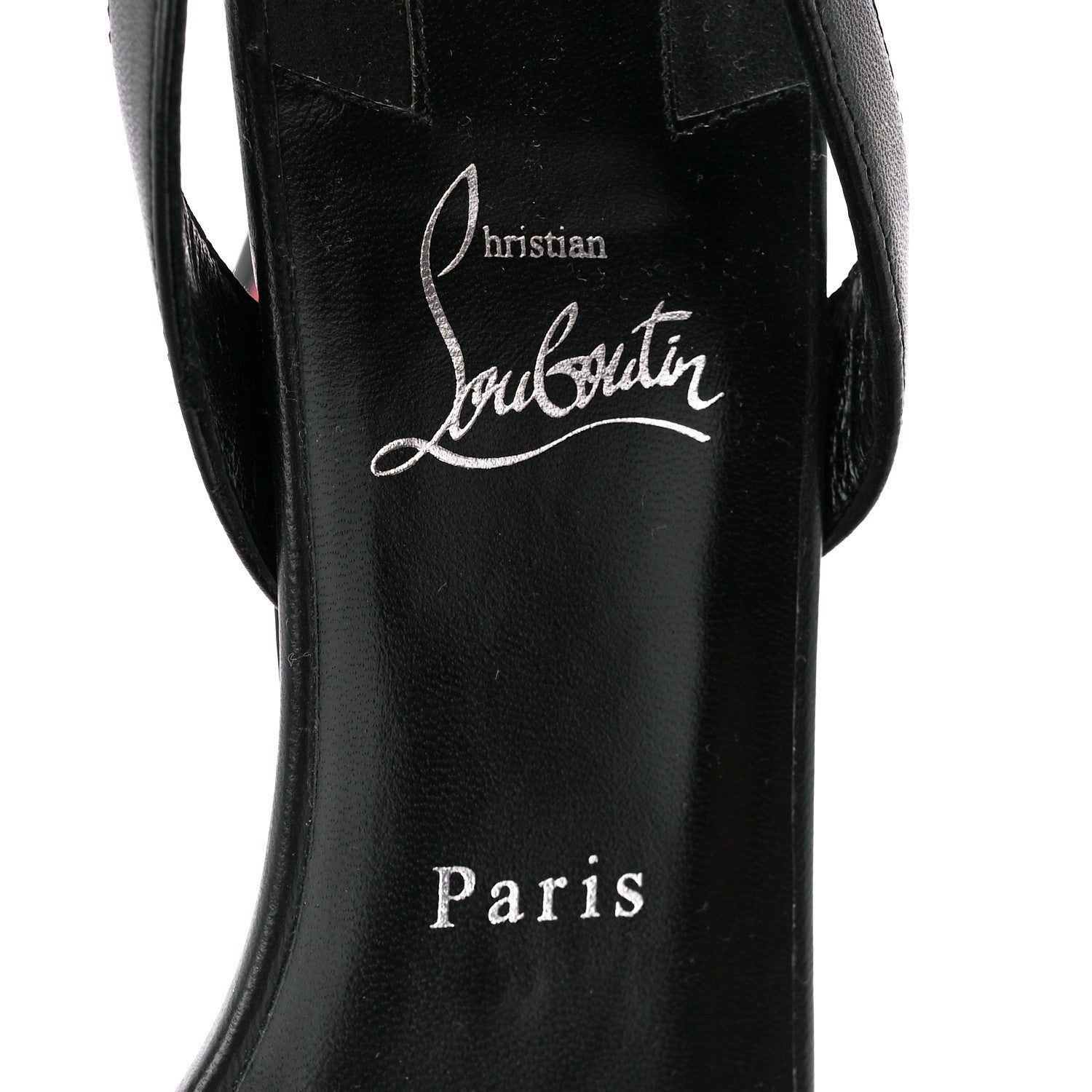 Christian Louboutin Calfskin O Marylin 85 Slingback Sandal Heels 41 Black 8 of 8