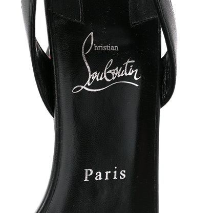 Christian Louboutin Calfskin O Marylin 85 Slingback Sandal Heels 41 Black 8 of 8