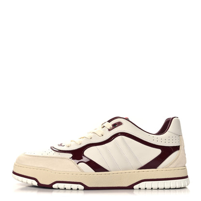 Gucci Calfskin Suede Mens Re-Web Sneakers 12.5 White Red 1 of 10