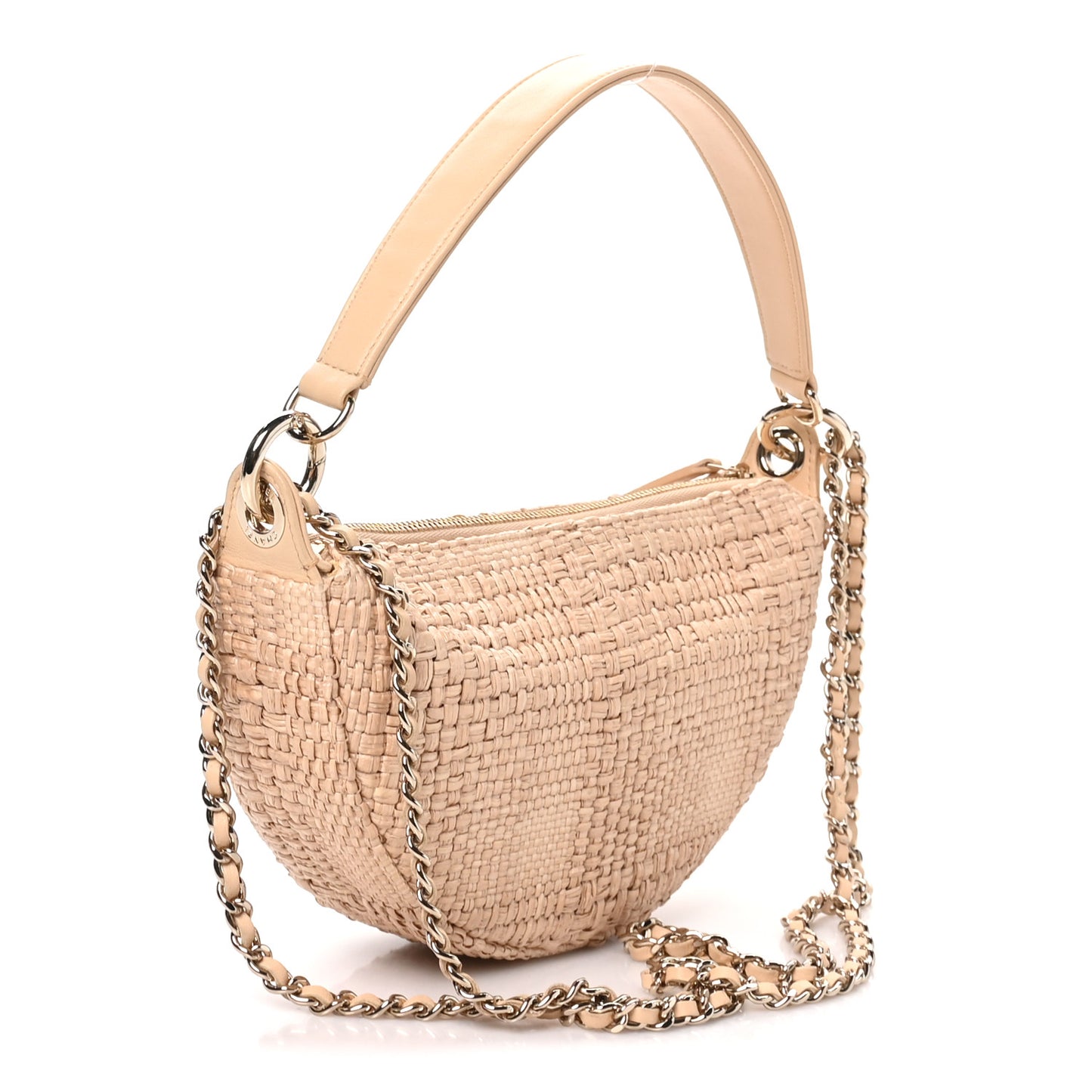Raffia Other Shape With Chain Beige