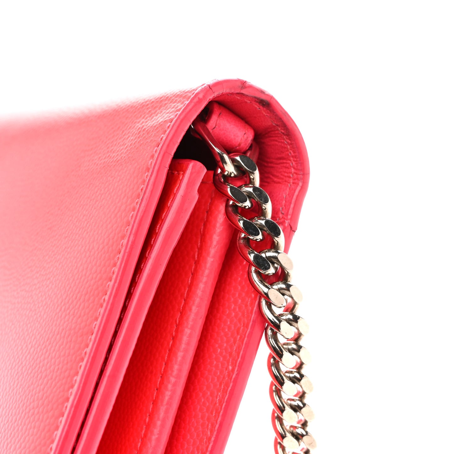 Grain de Poudre Classic Letters Chain Wallet Fuchsia