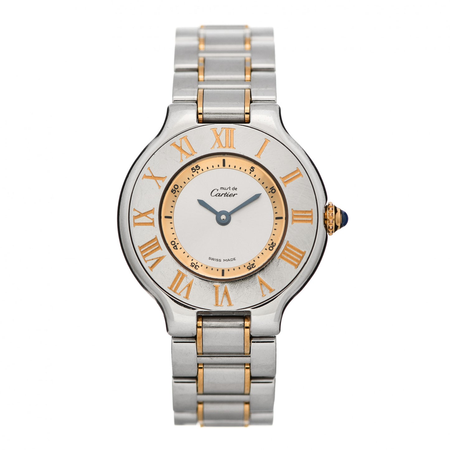 Stainless Steel 18K Yellow Gold 28mm Must De 21 Quartz Watch