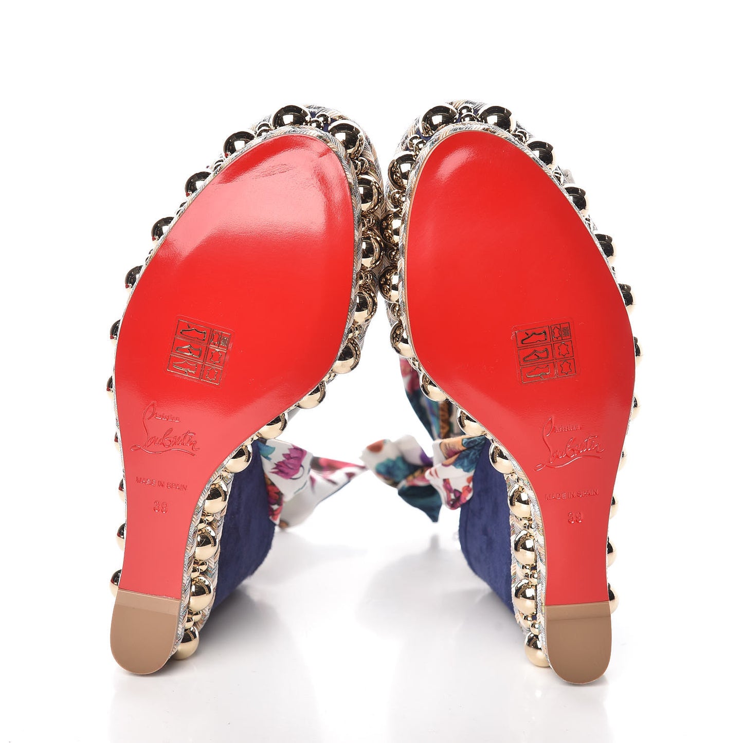 Suede Satin Levantinana 120 Wedges 39 Blue