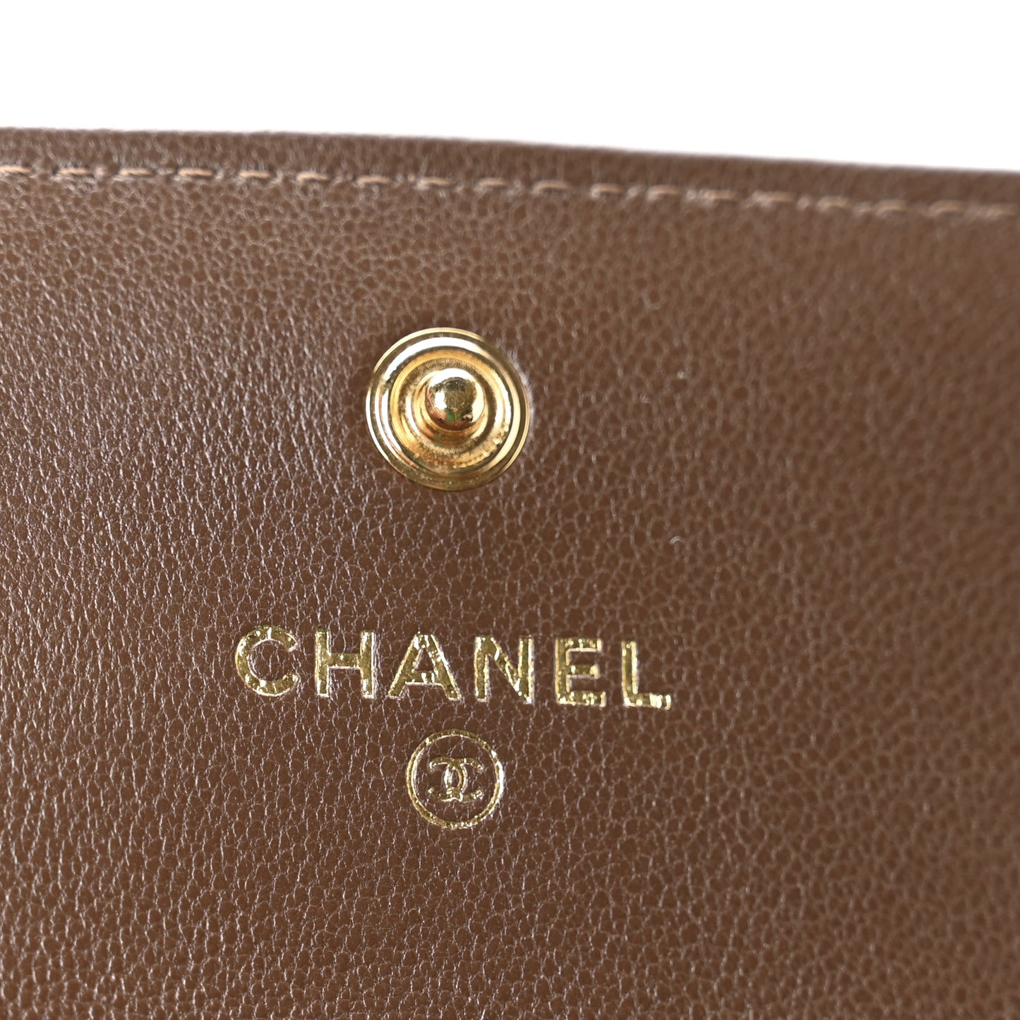 Lambskin Quilted Chanel 19 Flap Card Holder Dark Brown