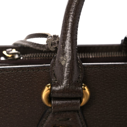 Gucci Grained Calfskin Web Large Animalier Top Handle Tote Brown 13 of 25
