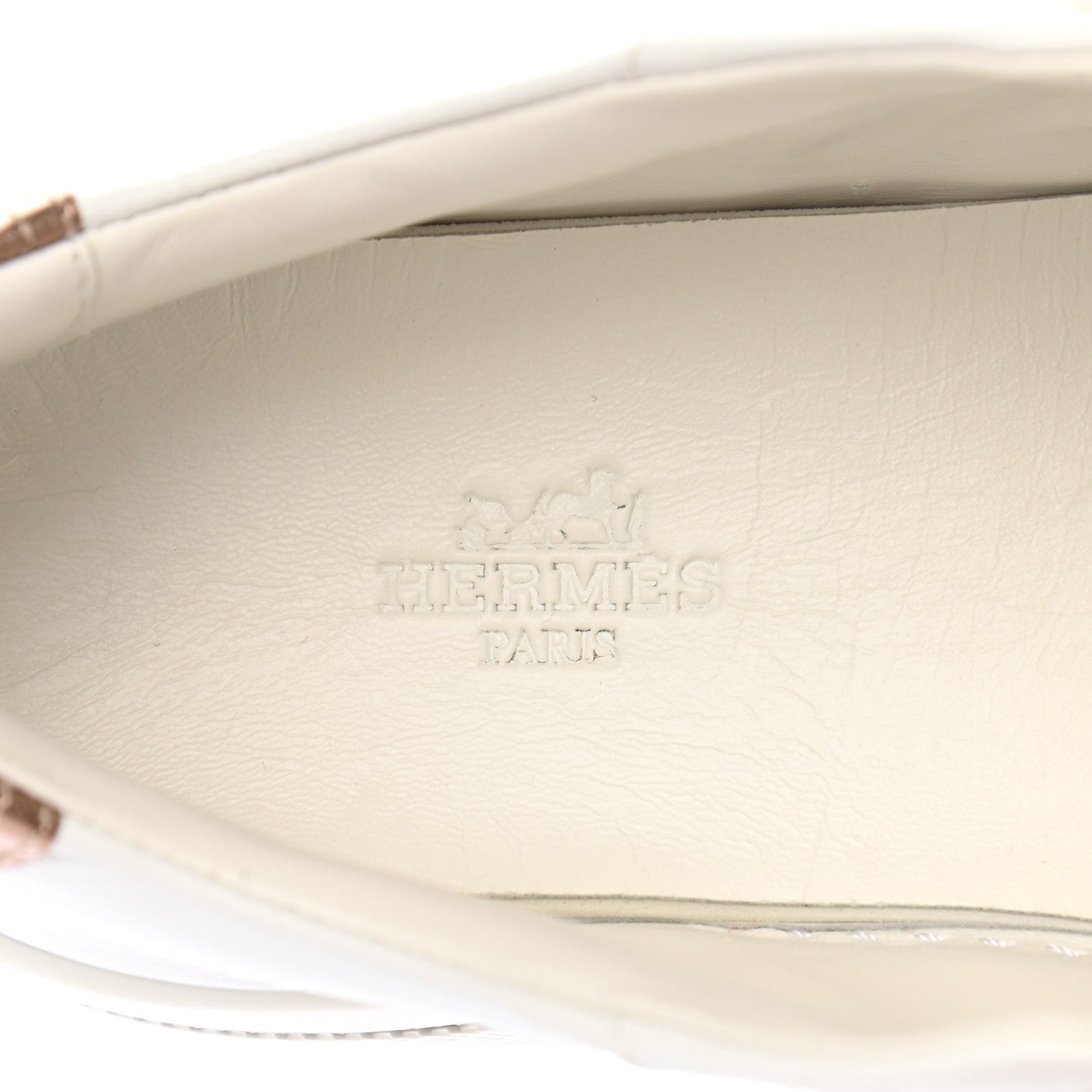 Hermes Calfskin Nappa Dare Sneakers 37 White Rose Dore 8 of 10