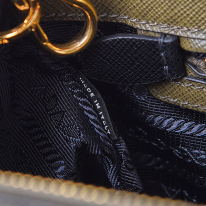 Prada Saffiano Lux Bi-Color Medium Galleria Double Zip Tote Militare Black 7 of 11