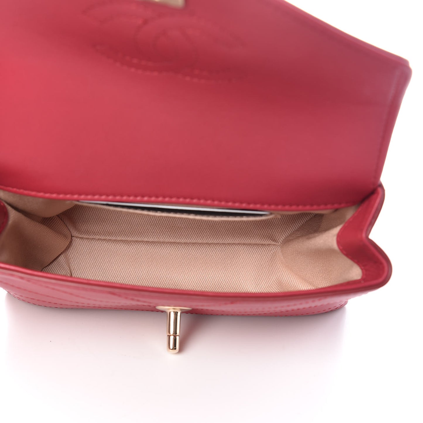 Calfskin Chevron Stitched Coco Waist Bag Red