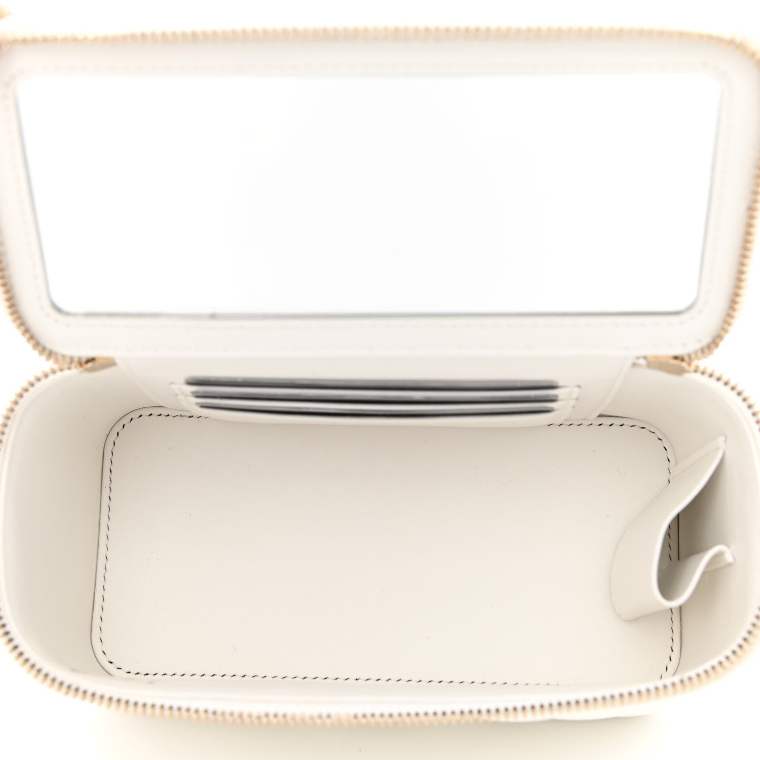 Chanel Caviar Quilted Small Vanity Case With Chain White 5 of 11