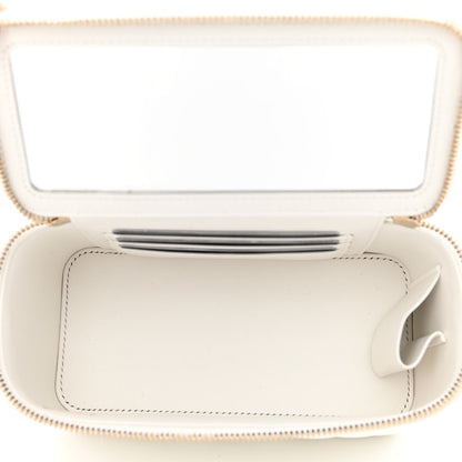 Chanel Caviar Quilted Small Vanity Case With Chain White 5 of 11
