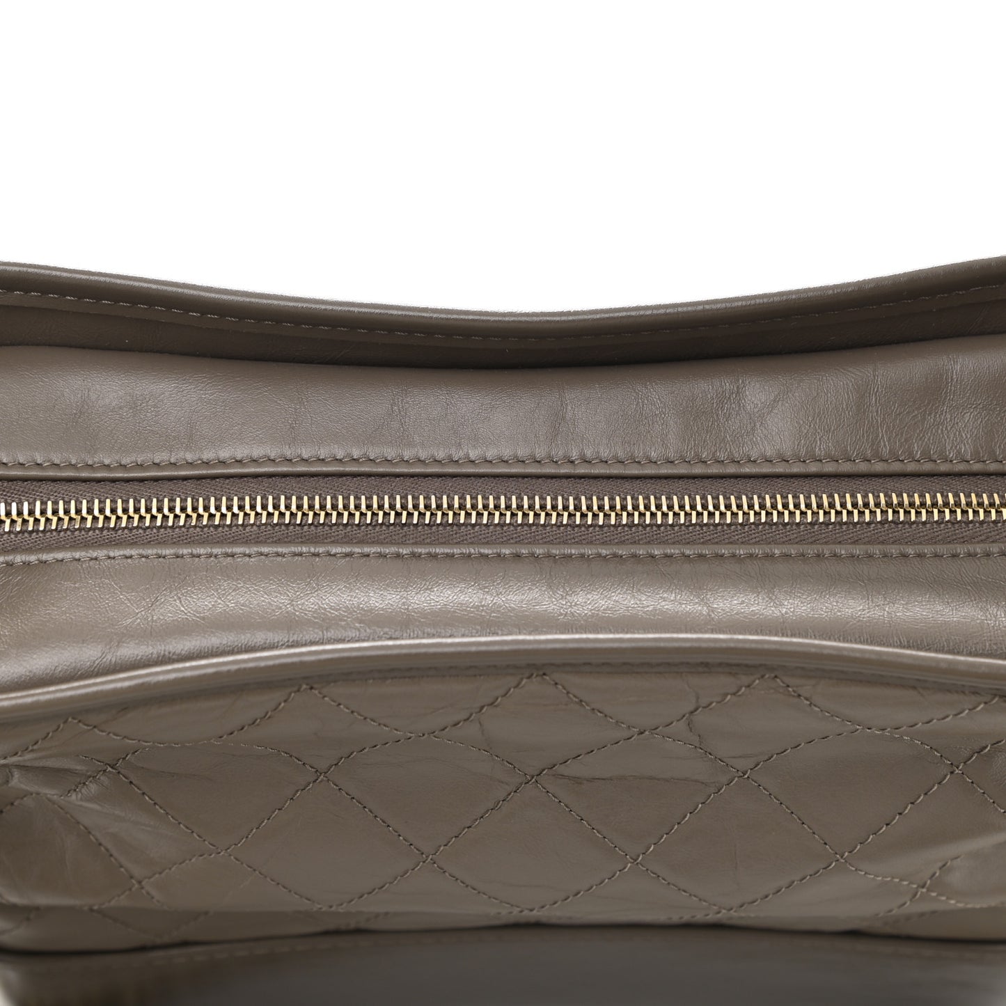 Aged Calfskin Quilted Medium Gabrielle Hobo Grey