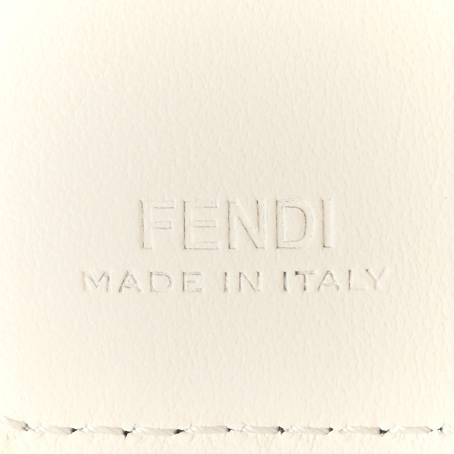 Fendi Vitello King Tamponato Logo Embossed Wallet White Ice 6 of 6