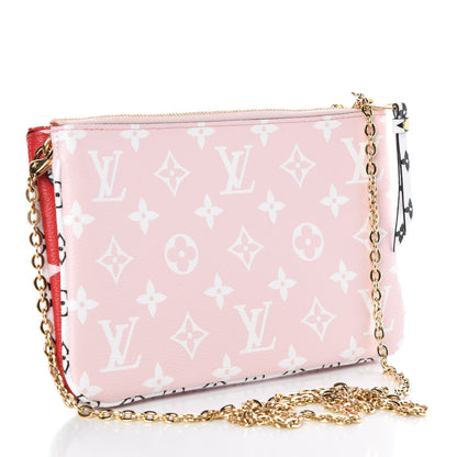 Louis Vuitton Monogram Giant Double Zip Pochette Rouge 3 of 8