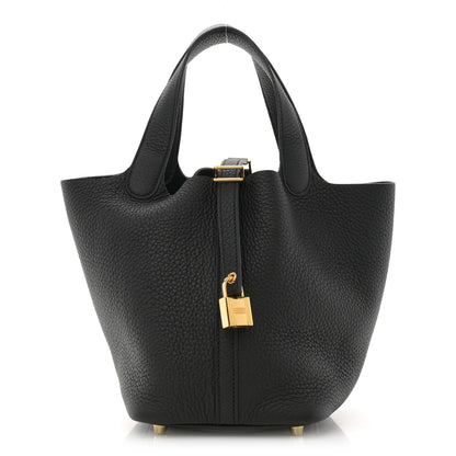 Hermes Taurillon Clemence Picotin Lock 18 PM Black 1 of 11