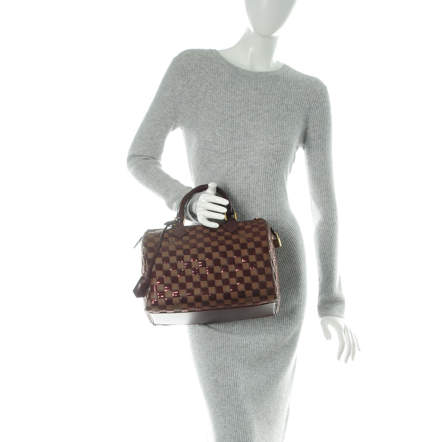 Damier Paillettes Speedy 30 Rouge