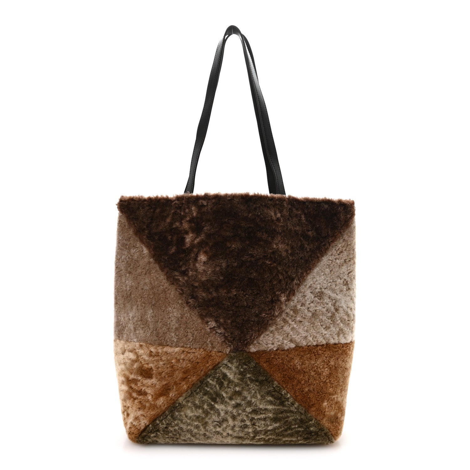 Loewe Shearling Large Puzzle Fold Tote Multicolor 1 of 10