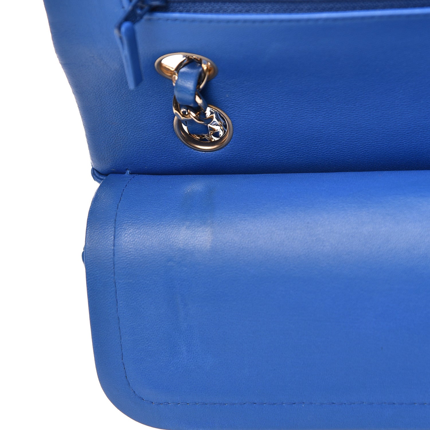 Chanel Lambskin Quilted Medium Double Flap Blue 16 of 18