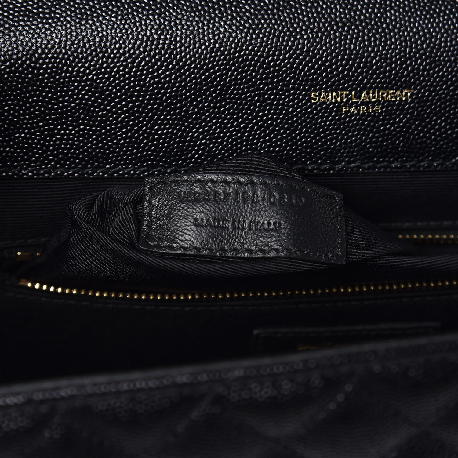 Saint Laurent Grain De Poudre Textured Mixed Matelasse Large Triquilt Monogram Satchel Black 7 of 10