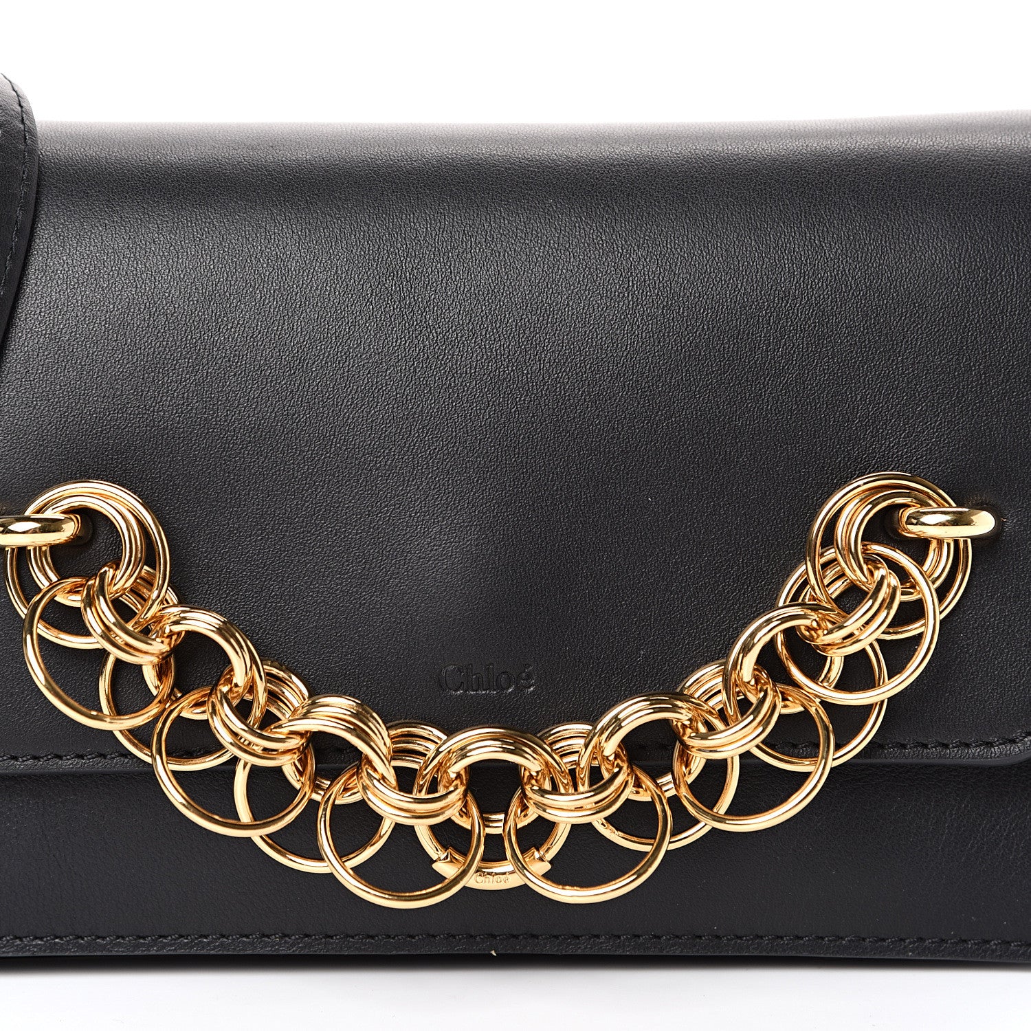 Chloe Smooth Calfskin Drew Bijou Clutch Black 8 of 10