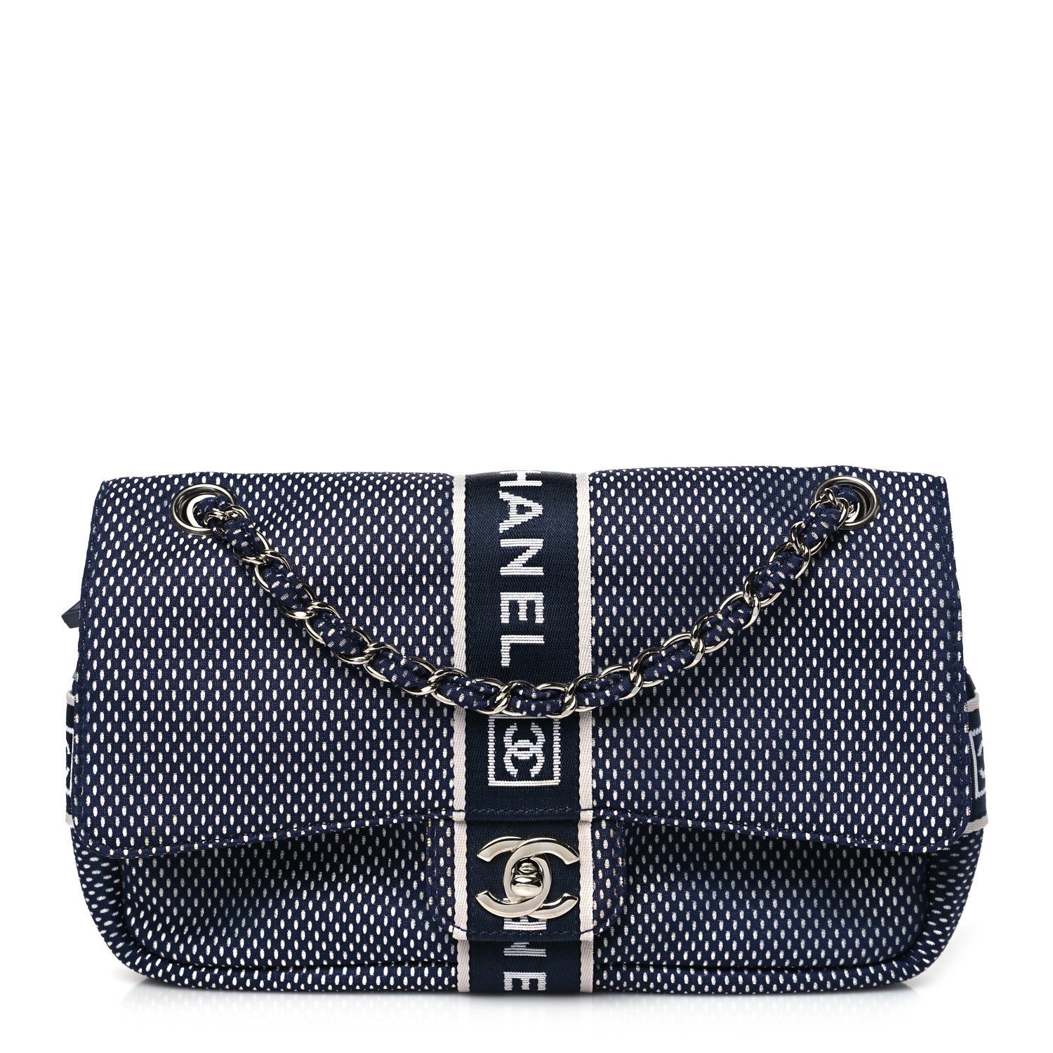 Chanel Mesh Sport Single Flap Navy 1 of 10