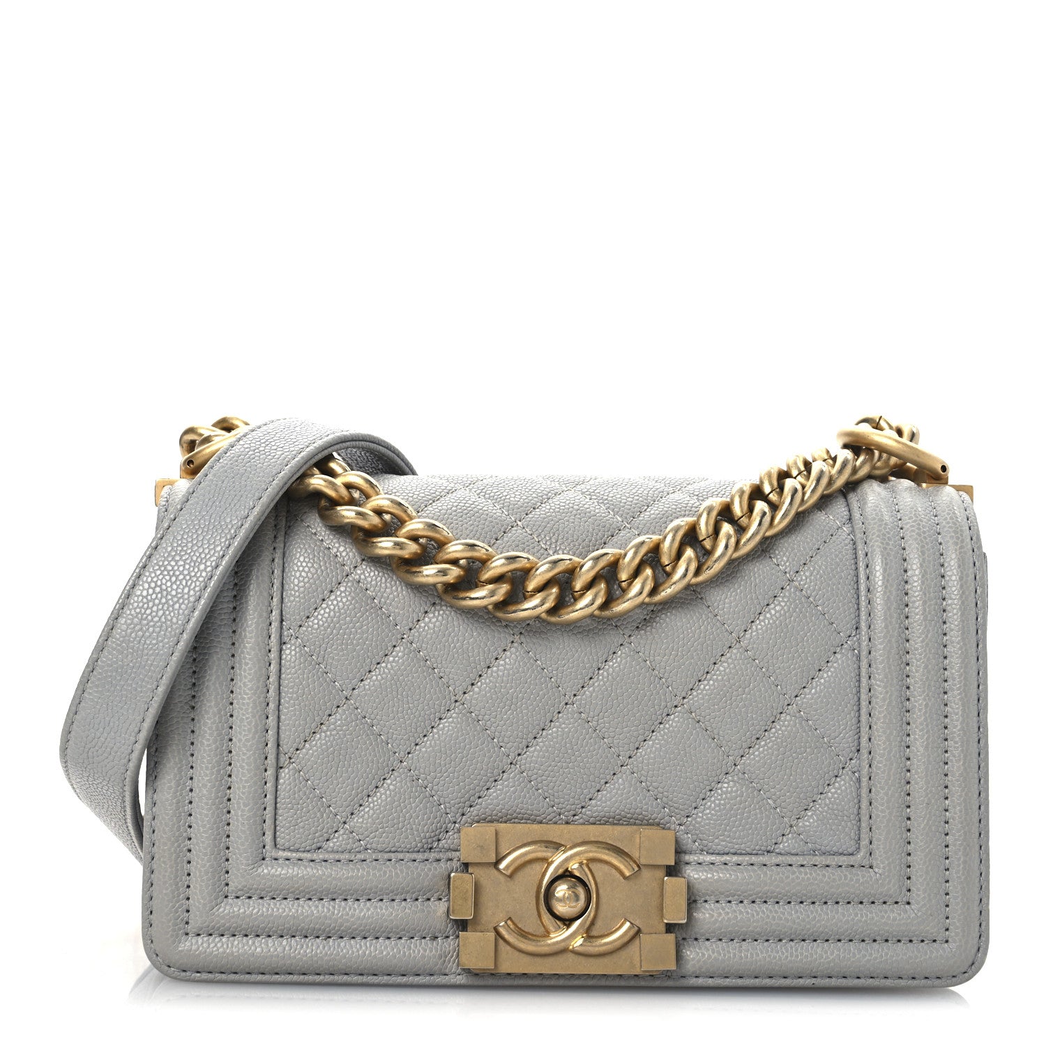 Chanel Caviar Quilted Small Boy Flap Light Grey 1 of 12
