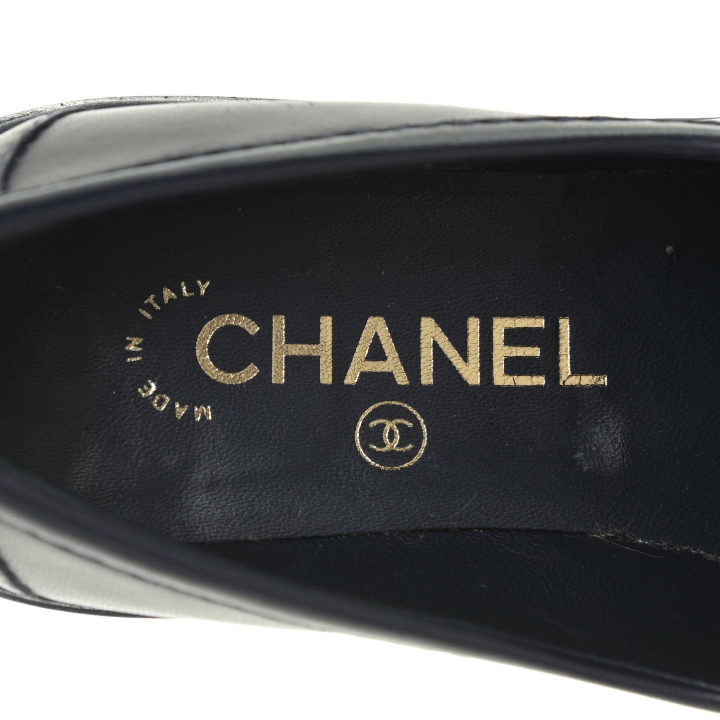 Lambskin Quilted CC Turnlock Loafers 37 Navy