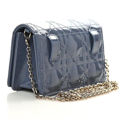 Christian Dior Patent Cannage Nano Lady Dior Pouch Cloud Blue 3 of 10