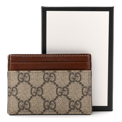 Gucci GG Supreme Monogram Calfskin Card Holder Beige Ebony Cuir 10 of 10