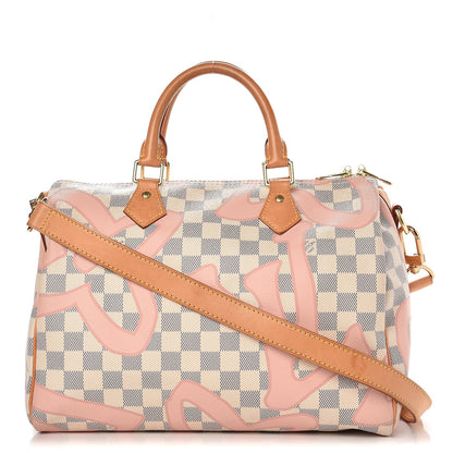Louis Vuitton Damier Azur Tahitienne Speedy Bandouliere 30 Rose Ballerine 1 of 19