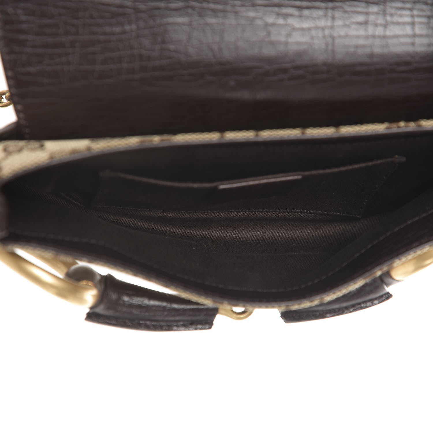 Gucci Monogram Horsebit Clutch Dark Brown 5 of 10