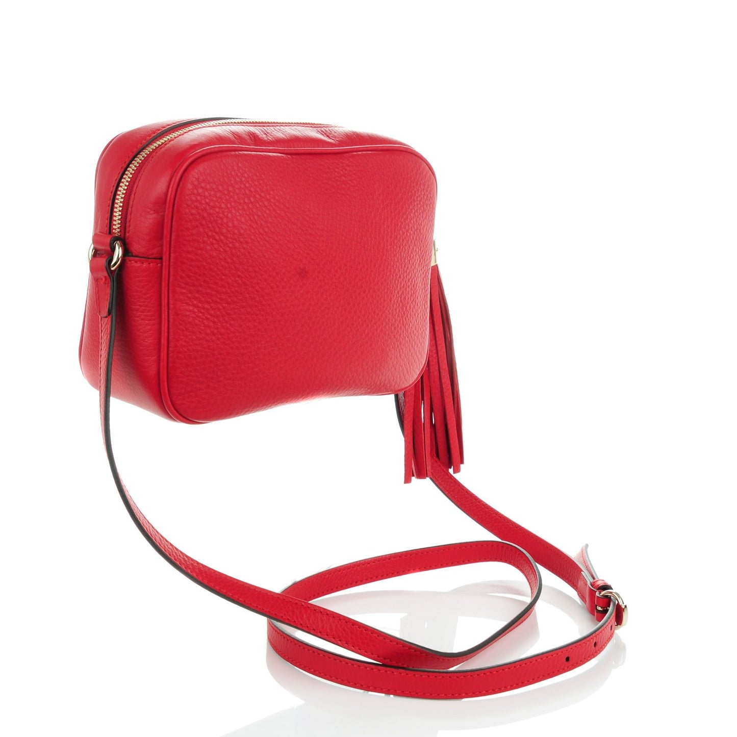 Pebbled Calfskin Small Soho Disco Bag Tabasco Red