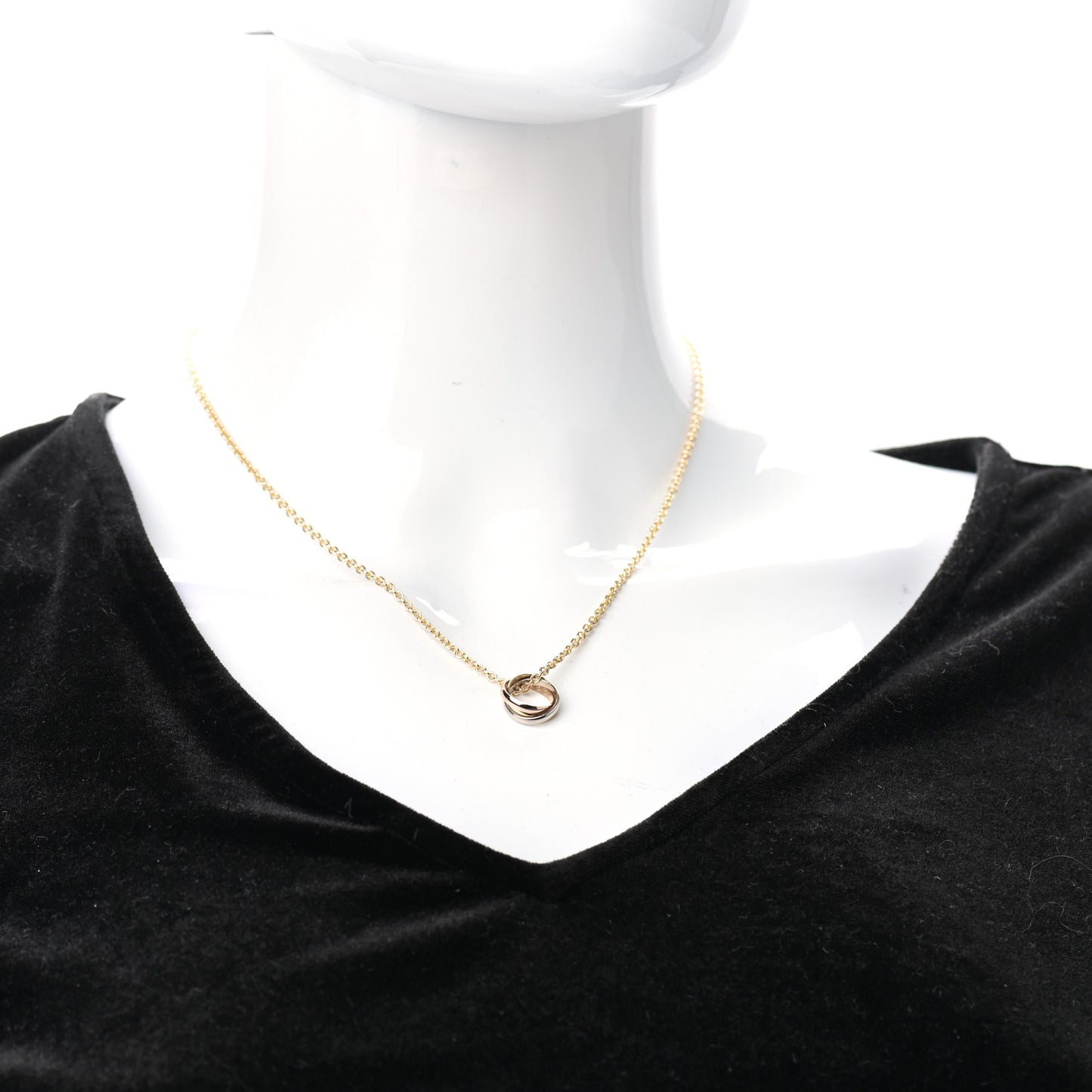 18K Pink Yellow White Gold Baby Trinity Pendant Necklace