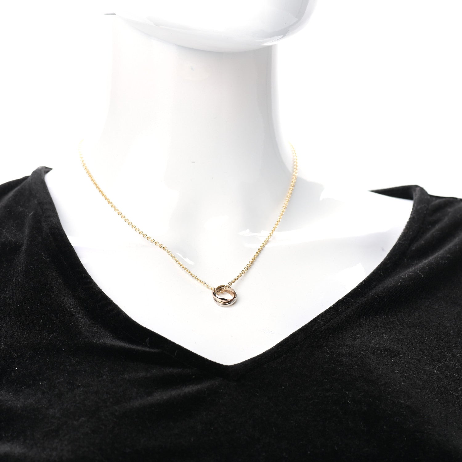 Cartier 18K Pink Yellow White Gold Baby Trinity Pendant Necklace 2 of 6