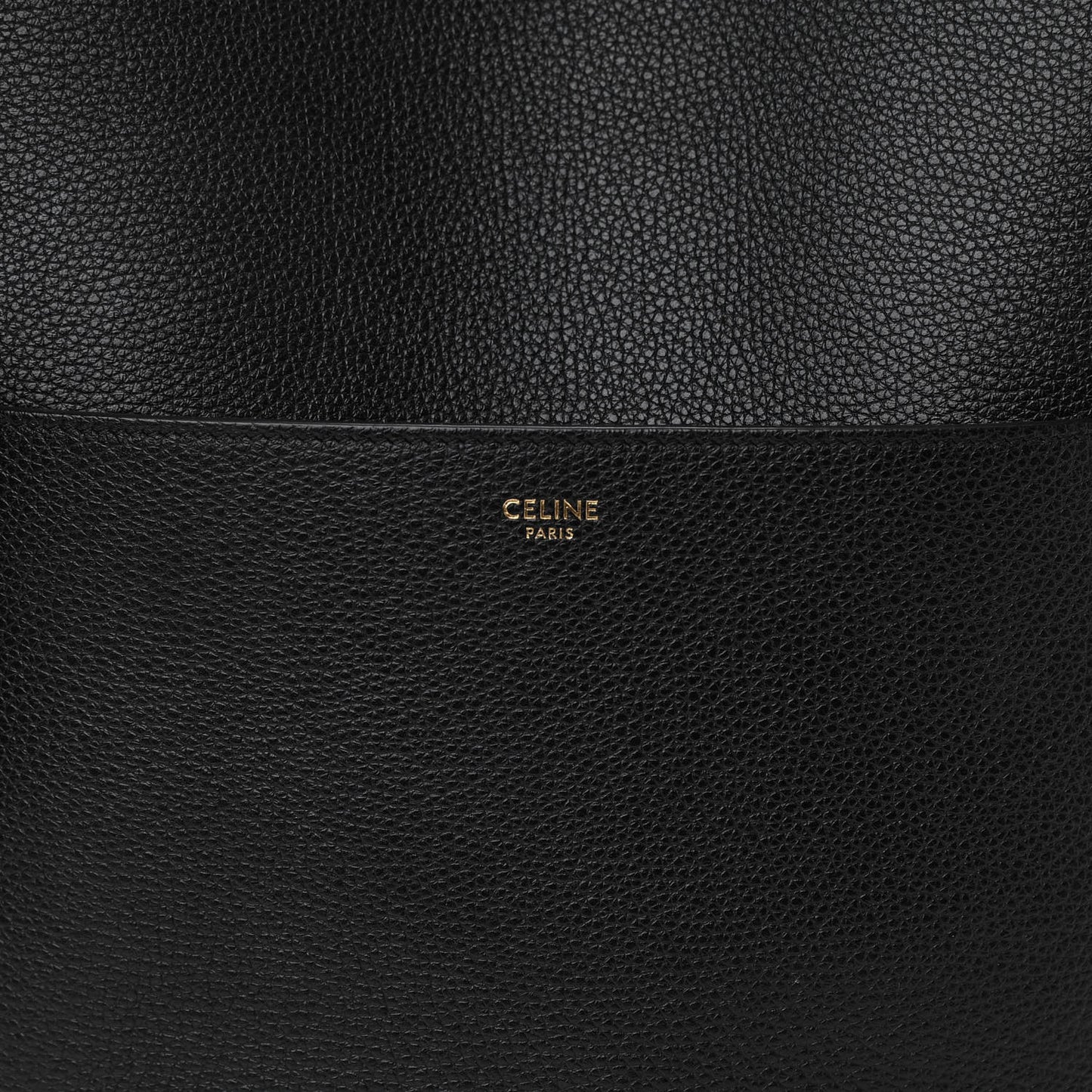 Soft Grained Calfskin Sangle Bucket Bag Black