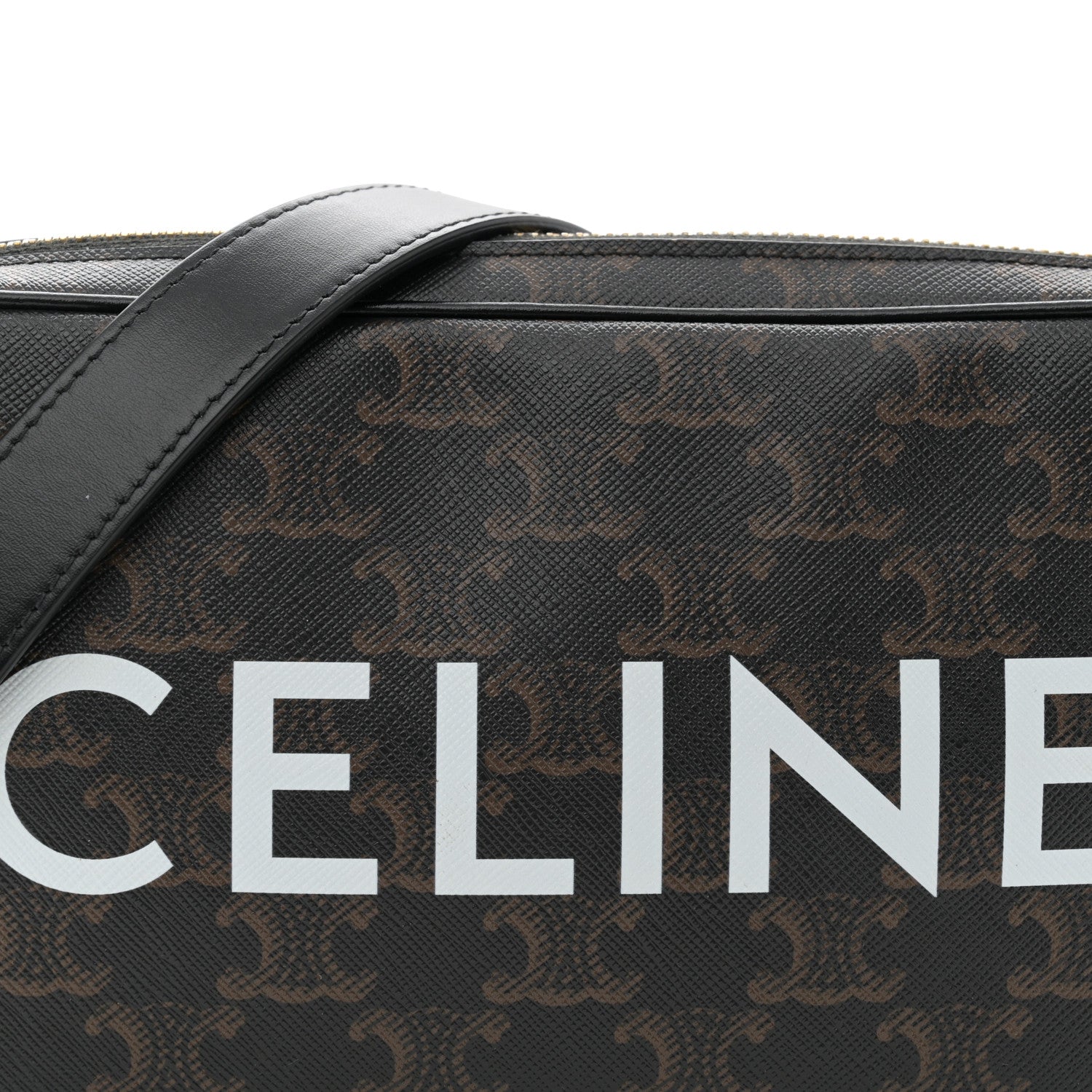 Celine Triomphe Canvas Medium Messenger Bag Black 8 of 11