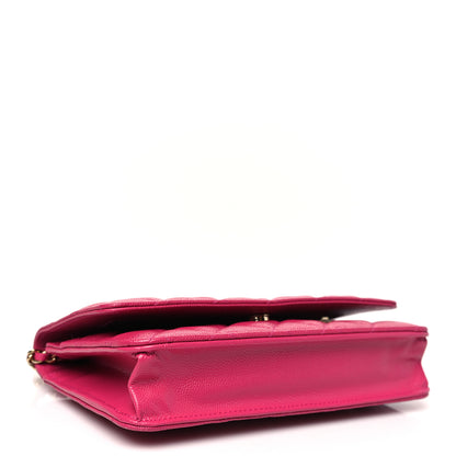 Chanel Caviar Quilted Wallet on Chain WOC Fuchsia 4 of 12