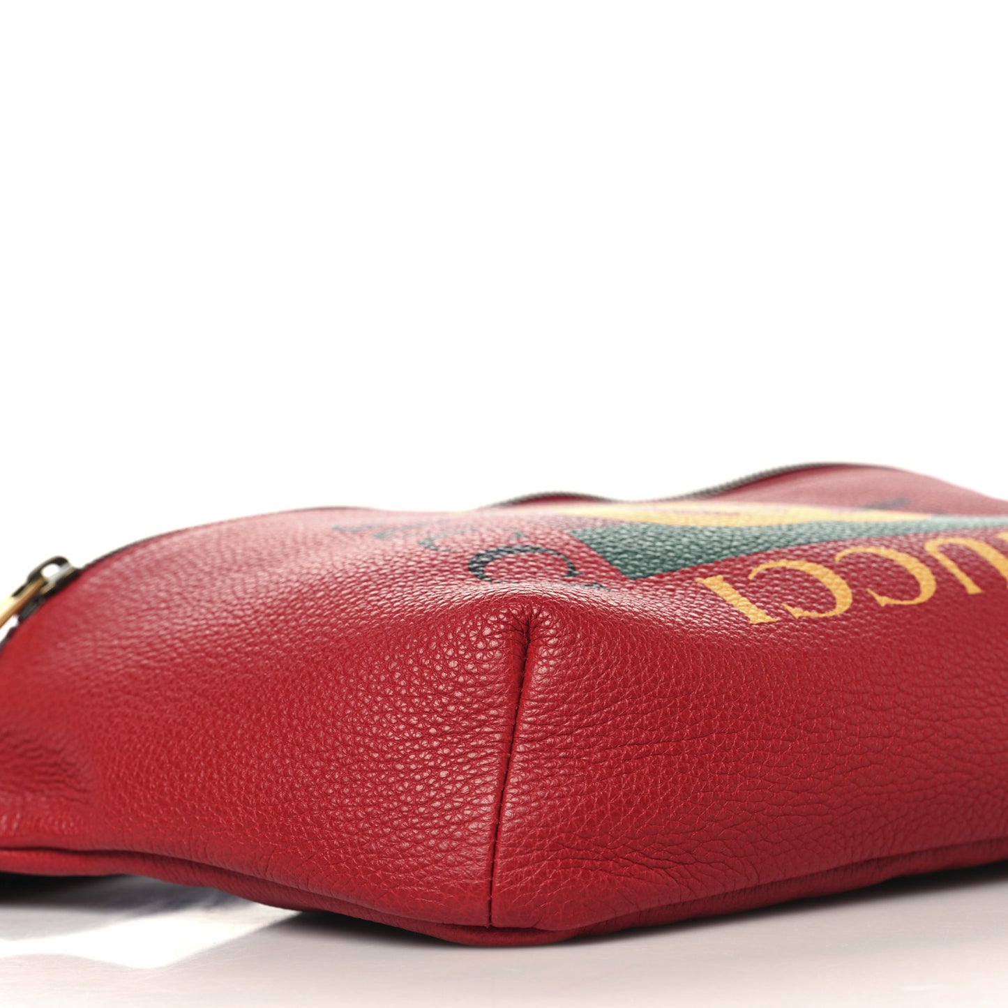 Grained Calfskin Logo Belt Bag Hibiscus Red