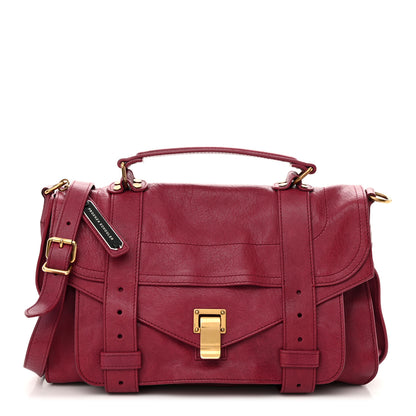 Proenza Schouler Lambskin Medium PS1 Satchel Raspberry 1 of 9