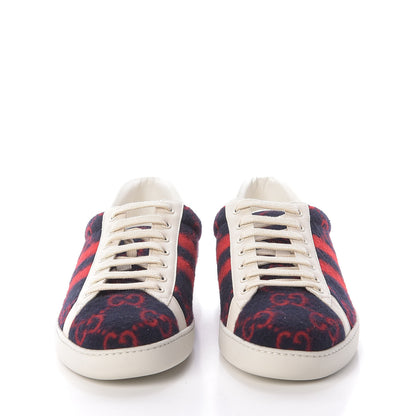 Gucci Covered Wool Big GG Monogram Mens Sneakers 10.5 Blue Red Mystic White 3 of 12
